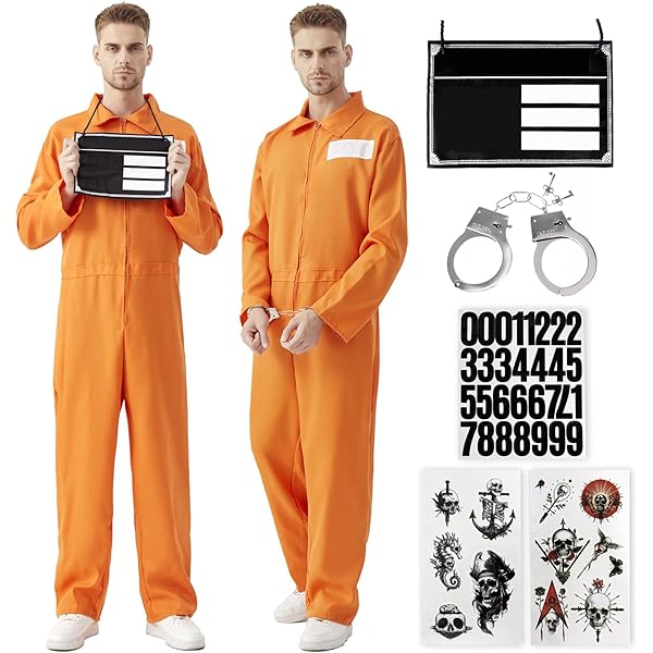 Amazon.com: ZeroShop Halloween Costume for Men Prisoner Jumpsuit